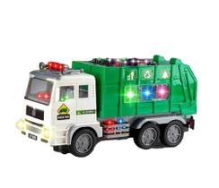 Caminhão Brinquedo á Pilha Profissões Coletor de Lixo Com Som e Luzes 4D.