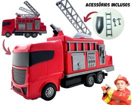 Caminhão Brinquedo Bombeiro Infantil Carrinho Vermelho Carro - Diverplas Brinquedos