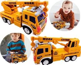 Caminhão Brinquedo Construção Caçamba Som Luz Bate E Volta