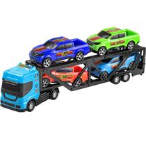 Caminhão Brinquedo Infantil Cegonha Miniatura + 4 Carrinhos 485 - Bs Toys