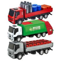 Caminhão Brinquedo Profissiões Bebida Coletor de Lixo Óleo Gás Faz de Contas Menino Vários Modelos - Usual Brinquedos