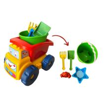 Caminhão Caçamba Com Kit Praia - Casa Brinq Caminhão Caçamba Com Kit Praia - Casa Brinq