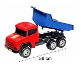 Caminhão Caçamba de brinquedo gigante carrega terra truck 58cm - Adijomar Brinquedos