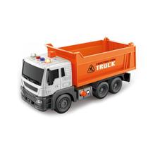Caminhão Caçamba de Fricção com Luz e Som - Construção - City Truck - Laranja - 1:16 - Yes Toys