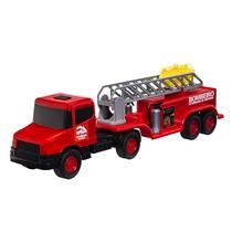 Caminhão Carreta Comboio Bombeiro Vermelho - 9055 - Cardoso Toys