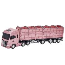 Caminhão Carreta Graneleiro Grande 50cm Laterais Articuláveis Iveco S-Way Rodas Livres - Usual Caminhão Carreta Graneleiro Grande 50cm Laterais Articuláveis Iveco S-Way Rodas Livres - Usual