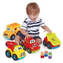Caminhão Carrinho Geometrix Mundo Mágico Encaixar Blocos Bebê Didático