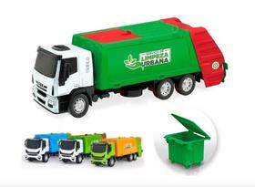 Caminhão Carro de Lixo Coletor Iveco com Lixeira Brinquedo- Sortido Meninos Crianças Infantil