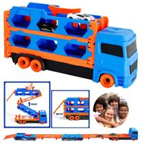 Caminhão Cegonha 2 Em 1 Vira Pista Lançador + 2 Carrinhos Caminhão Cegonha 2 Em 1 Vira Pista Lançador + 2 Carrinhos