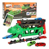 Caminhão Cegonha Carreta Dinossauro Leva Carrinho Pista Infantil. Caminhão Cegonha Carreta Dinossauro Leva Carrinho Pista Infantil.