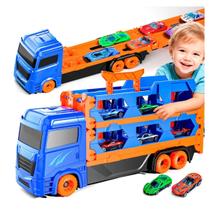 Caminhão Cegonha Maleta +2 Carrinhos Vira Pista c/ Lançador Caminhão Cegonha Maleta +2 Carrinhos Vira Pista c/ Lançador