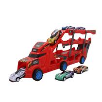 Caminhão Cegonha Super Truck Com 6 Carrinhos Shiny Toys