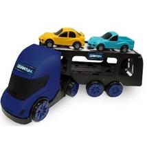 Caminhão Cegonheira c/ 4 Carrinhos - Caminhão de brinquedo Cegonheira Quantum a Fricção