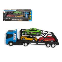 Caminhão Cegonheira Grande com 3 Carrinhos Brinquedo Infantil