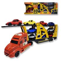 Caminhão Cegonheira Infantil Frota Forte 10 carros 3 andares Caminhão Cegonheira Infantil Frota Forte 10 carros 3 andares