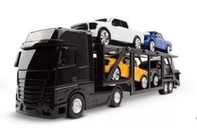 Caminhão Cegonheira Petroleum Preto + Carrinhos 1470 - Roma Caminhão Cegonheira Petroleum Preto + Carrinhos 1470 - Roma