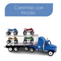 Caminhão Cegonheira Truck Fricção C/ 4 Quadriciclos - Menino