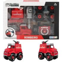 Caminhao CITY Machine Bombeiro Guindaste Multikids BR1698