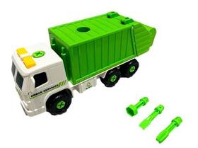 Caminhão Coleta De Lixo Brinquedo Monta Desmonta Pedagógico Educativo