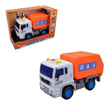 Caminhão Coleta De Lixo C/ Luzes E Som - Dm Toys