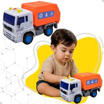 Caminhão Coleta de Lixo Fricção c/ Sons e Luzes Brinquedo Infantil