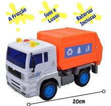 Caminhão Coleta de Lixo Fricção c/ Sons e Luzes Brinquedo Infantil