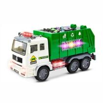 Caminhão Coleta De Lixo Infantil 25Cm Luzes E Sons +3 Anos