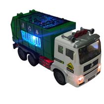Caminhão Coletor De Lixo Com Som E Luzes 4d Bate E Volta