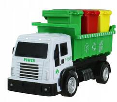 Caminhão Coletor Lixo Controle Remoto 3 Tambor Pilha - Verde