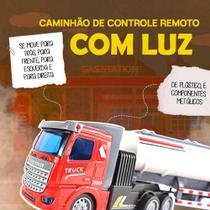 Caminhão com controle remoto Tanque Com luz brinquedo menino natal diversão - Well Kids