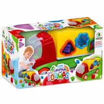 Caminhão com Formas Monte Líbano Brinquedo Educativo Infantil de Encaixe Formas e Cores