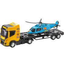 Caminhão Com Helicóptero Infantil Várias Cores - Bs Toys