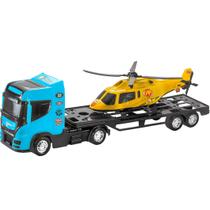 Caminhão Com Helicóptero Infantil Várias Cores - Bs Toys