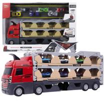 Caminhão Com Pista Dobrável Cegonha Com Lançador e Carrinhos