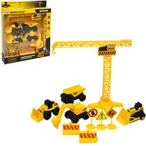 Caminhao construcao a friccao pull back com acessorios truck 10 pecas na caixa