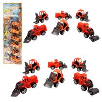 Caminhao construcao a friccao pull back truck com 6 pecas na cartela