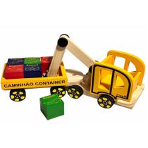 Caminhão Container Brinquedo Educativo em Madeira
