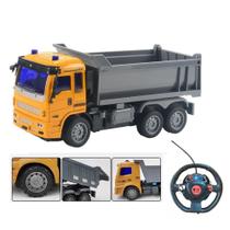 Caminhão controle remoto cacamba basculante led carro construção didático infantil