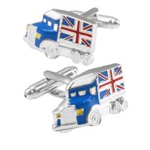 Caminhão Cuff Links Blue Union Jack para homens em esmalte e metal D Caminhão Cuff Links Blue Union Jack para homens em esmalte e metal D