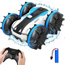 Caminhão de barco de carro de controle remoto - 2.4GHz anfíbio 4WD Stunt RC Cars para crianças Presentes Brinquedos de piscina de água para 3 4 5 6 7 8 9 anos meninos meninas, azul Caminhão de barco de carro de controle remoto - 2.4GHz anfíbio 4WD Stunt RC Cars para crianças Presentes Brinquedos de piscina de água para 3 4 5 6 7 8 9 anos meninos meninas, azul