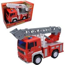 Caminhão de bombeiro a fricção com som e luz dm toys Caminhão de bombeiro a fricção com som e luz dm toys
