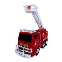 Caminhão De Bombeiro A Pilha Com Sirene E Escada Automática Brinquedo Infantil Menino