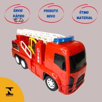 Caminhão de bombeiro brinquedo miniatura 28 cm escada retrátil