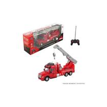 Caminhão de Bombeiro Controle remoto com farol Som e motor Caminhão de Bombeiro Controle remoto com farol Som e motor