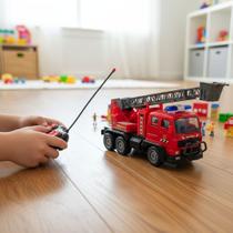 Caminhão de Bombeiro Controle Remoto Infantil Vermelho