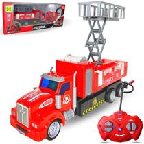 Caminhão De Bombeiro De Controle Remoto Com Luz Sem Fio