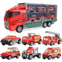 Caminhão de bombeiros Alloy Toys Car Diecast Container Helic