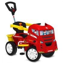 Caminhão de Bombeiros Bandeirante Pas E Pedal Vermelho e Amarelo Caminhão de Bombeiros Bandeirante Pas E Pedal Vermelho e Amarelo