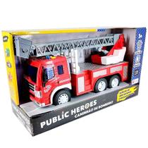 Caminhão de bombeiros com Fricção Luz/Som 1:16 - Shiny Toys