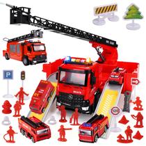 Caminhão de Bombeiros de Brinquedo LESSETI com Jato de Água, Luzes e Sirene Caminhão de Bombeiros de Brinquedo LESSETI com Jato de Água, Luzes e Sirene